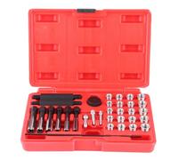 Kit de réparation de filetage de bougie de préchauffage 33 pièces Kit d'outils de taraudage pour taraud, goupille de guidage pour bougie de préchauffage, kit de réparation de filetage, goupille de