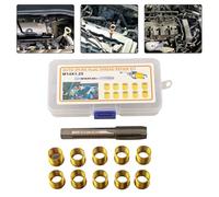 Kit de réparation de filetage efficace de 11 pièces avec inserts M14 x 1 25 et pour robinet M16 x 1 25, parfait pour l'entretien du moteur