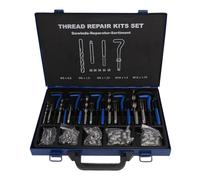 Kit de réparation de filetage Helicoil 131 pièces |M5 M6 M8 M10 M12 Tailles métriques |Réparer les fils dénudés sur les voitures/motos/aluminium |Inserts en acier inoxydable,