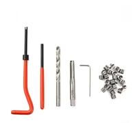 Kit de réparation de filetage M6 30 pièces avec inserts en acier inoxydable, taraud HSS, foret et clé pour réparation de voiture sur acier, fonte, aluminium