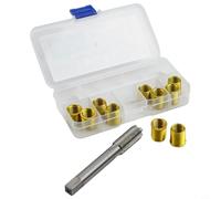 Kit de réparation de filetage métallique 11 pièces compatible avec inserts M12 x 1,25 et pour robinet M14 x 1,25 pour fixation mécanique des dommages de filetage