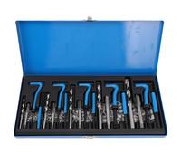 Kit de réparation de filetage métrique CHEOTIME 131 pièces, outil de réparation d'insert de filetage HSS M5 M6 M8 M10 M12, accessoires de réparation de filetage, kit hélicoïdal