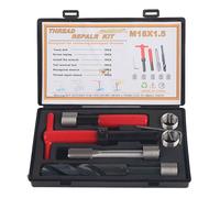 Kit de réparation de filetages, 10 pièces, perceuse-taraudeuse torsadée en acier inoxydable avec clé, insert fileté pour bloc-moteur de voiture M18x1,5, outil de restauration des