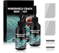 Kit de Réparation de Fissures de Pare-Brise - Colle de Verre Universelle pour Éclats, Fissures en Étoile et Toile d'Araignée, Liquide de Réparation Rapide pour Pare-Brise et Vitres de Voiture (2PCS)