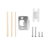Kit de réparation de gâche de porte avec restaurateur de loquet de type D, boîte anti-poussière, chevilles en bois, vis courtes et longues pour un remplacement facile du loquet de porte standard
