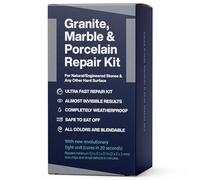 Kit de réparation de granit (transparent, noir et acrylique) - Idéal comme kit de réparation de comptoir en quartz. Fonctionne parfaitement pour les surfaces en marbre, porcelaine, céramique et
