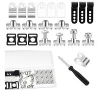 Kit de réparation de hockey, pièces de rechange de hockey, Kit de réparation en acier inoxydable de 33 pièces, Kit de matériel comprenant un clip de visière, des clips en J et des joints en caoutchouc