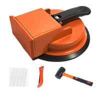 Kit de réparation de joints sol stratifié 8 pièces avec ventouse ultra-résistante, couteau à joints et maillet en caoutchouc pour parquet et carrelage - Orange