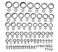 Kit de réparation de la Tige de Surf télescopique, 78 PCS Guides en Acier Inoxydable avec des Anneaux en céramique, prévenir la Canne à pêche Abrasion, Guides de Remplacement