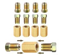 Kit de réparation de ligne de frein 12 pièces 3/16" femelle Union inversée écrous raccords tube connecteur laiton revêtement antirouille