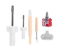 Kit de réparation de machine à coudre 5 pièces Overlock de machine à coudre et outil de service/réparation de surjeteuse comprenant un tournevis, un retrait de fil, un tournevis à fente et une brosse