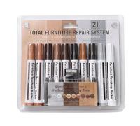 Kit de réparation de meubles : marqueurs et teintures pour bois | Stylo de retouche en grain de bois | Comprend un taille-crayon de 10 couleurs pour rayures, peinture écaillée et réparation de sols