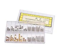 Kit de Réparation de Montres, 170 Pcs Cuivre et Acier Inoxydable Couronnes et Barrettes de Ressort Kit de Réparation de Montres Assorti