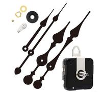 Kit de réparation de mouvement d'horloge murale à quartz à couple élevé avec aiguilles des heures et des minutes, compatible avec les panneaux d'horloge de 45 à 50 cm pour (noir B)