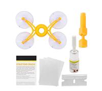 Kit de réparation de Pare-Brise Auto Voiture de Pare-Brise de Pare-Brise en Verre Scratch Crack Restoration Tool avec résine avancée pour Pare-Brise laminée Orange 10 x 7,6 cm