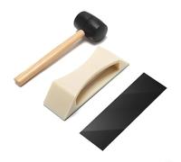 Kit de réparation de plancher en bois avec marteau en caoutchouc et coussinets adhésifs lavables pour combler les espaces dans les sols stratifiés en bois dur bricolage entretien à domicile noir