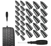 Kit de Réparation de Pneu à Clous en Caoutchouc,30 Pièces Haute Résistance - Outil Rapide de Réparation de Pneu avec Bouchons à Visser,Pour SUV Camping-Car Moto Tracteur Entretien Voyage Tourisme Nave