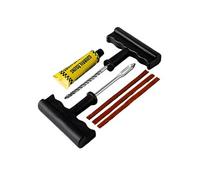 Kit de Réparation de Pneu Tubeless avec Outils Manuels et Mèches d'Etanchéité Noir / Argent