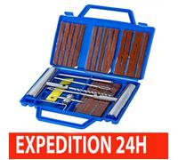 Kit de Réparation de Pneu Tubeless - ZISONIX - Luxe Auto Moto - 20 Mèches - Outils Multifonctions - Résistant