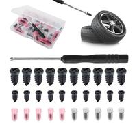 Kit de réparation de pneus de voiture, 30 pièces, vis en caoutchouc, kit de réparation de crevaison de pneu sous vide avec tournevis, kits de clous en caoutchouc en libre-service, vis de bouchon de