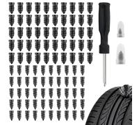 Kit de réparation de pneus en caoutchouc, 100 pièces, 2 tailles, bouchons pneu robustes à visser avec tournevis, kit réparation crevaison universel pour l'entretien voiture, ca