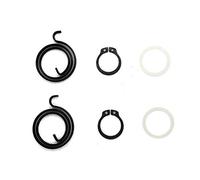 Kit de réparation de poignée de porte : 2 ressorts 2,5 tours x 3 mm d'épaisseur, 2 circlips et 2 rondelles en nylon 20,7 mm de diamètre extérieur (kit 1B)