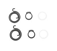 Kit de réparation de poignée de porte 3B : 2 ressorts 2,25 tours x 1,8 mm d'épaisseur, 2 circlips et 2 rondelles en nylon 20,7 mm de diamètre extérieur (kit 3B)