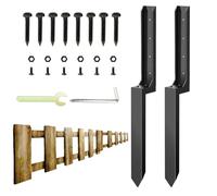 Kit de réparation de poteaux de clôture | 2 piquets de clôture en métal épais, piquet solide, stabilisateur de poteau à fixation rapide pour réparation incliné, poteau en bois cassé