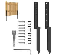 Kit de réparation de poteaux de clôture - Avec piquets de terre - Poteaux de support pour poteaux de clôture - Pour paysages de jardin en plein air, ferme, pelouse, terrasse, piquets en métal robuste
