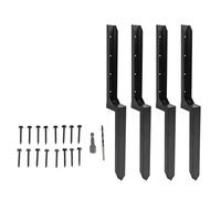 Kit de réparation de poteaux de clôture en acier robuste en forme de H pour réparation de clôture inclinée en bois cassé, noir, lot de 4 ou 6 (lot de 4)