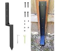 Kit de réparation de poteaux de clôture, piquets d'ancrage robustes pour réparation inclinée, support en bois cassé, kit de réparation de poteaux de clôture - Pièce d'ancrage et piquets en acier