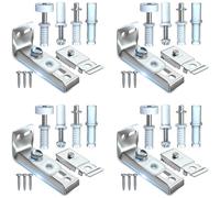 Kit de réparation de quincaillerie pour porte pliante - 1 lot de pièces de rechange pour portes de placard coulissantes à deux volets avec support supérieur et inférieur, pivot de 0,95 cm, roue de