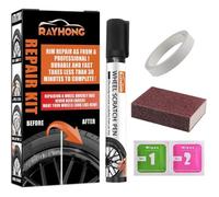 Kit de Réparation de Rayures de Roue,Peinture de Retouche de Jante Noire,Kit de Retouche de Roue,Kit de Réparation de Rayures