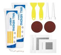 Kit de réparation de remplissage mural, 2 pièces, crème de réparation murale, avec raclette, patch de réparation de cloison sèche, papier de verre, pour fissures, pelage, graffiti (blanc)