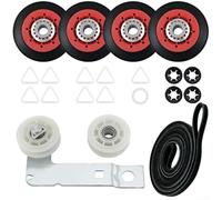 Kit de réparation de sèche-linge 4392067 avec poulie tendeur W10837240 compatible avec divers sécheurs à gaz électriques pour réparer les problèmes de chaleur et les pannes de fonctionnement du