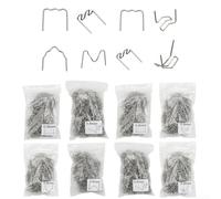 Kit de réparation de soudeur en plastique - 800 agrafes en acier inoxydable - 0,6 mm - 0,8 mm - Pour soudage de pare-chocs de voiture - Nylon PVC ABS - Plusieurs formes à utiliser à plat