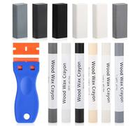 Kit de réparation de stratifié, kit de réparation de plan de travail de meubles pour carreaux de bois, parquet, stratifié, vinyle, 12 pièces marqueurs de meubles kit de réparation de cire dure mastic