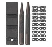 Kit de réparation de tronçonneuse de poche avec outil de disjoncteur de chaîne, maillons, aiguille de rivetage pour chaînes de pas 325, 3/8 et 404
