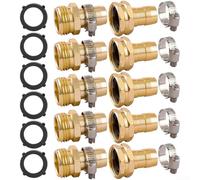 Kit de réparation de tuyau d'arrosage - Connecteurs en aluminium avec colliers de serrage en acier, raccords mâle/femelle 3/4" et 5/8" pour étanchéité (10 pièces)