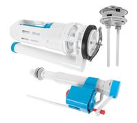 Kit de Réparation de Vanne pour Réservoir D'eau, Pp, Bleu, Ancien Modèle | Pièces pour Réservoir, Arrivée et Vidange, Bouton Inclus, Réglage du Niveau, Usage Cuvette Couleur Aléatoire