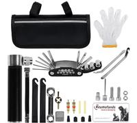 Kit de réparation de vélo 16 en 1 multifonction - Kit de réparation de vélo avec mini pompe - Kit de réparation de vélo multifonction - Sacoche de selle pour VTT - Kit de réparation - Cadeau pour les