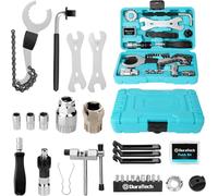 Kit de réparation de vélo 31 pièces avec mallette de rangement, kit d'entretien de vélo, outils de réparation de pneus et de chaîne, boîte à outils portable