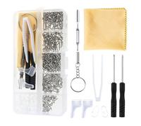 Kit de réparation de vis de lunettes avec vis, coussinet de nez en silicone, pince, petit tournevis, kit de serrage facile à utiliser