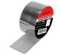 Kit de réparation d'écran de fenêtre en fibre de verre - Couche adhésive forte en maille pour moustiquaire de fenêtre et porte moustiquaire 3 trous étanches (5,1 x 203,2 cm) gris