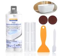Kit de Réparation D'émail, Kit de Réparation de Baignoire Blanc, Kit Réparation Receveur de Douche Résine Pour Carrelage, Granit, Marbre, Pierre de Porcelaine Et Comptoirs En Quartz