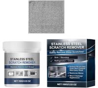 Kit de réparation des rayures sur l'acier inoxydable, pâte et de polissage en 3 étapes pour éviers de cuisine, réfrigérateurs et fours, produit de restauration polyvalent une protection durable