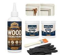 Kit de Réparation du Bois, Rebouche Bois, 300 g B, 200 ml Durcisseur Bois | Mastic Bois avec Durcisseur, Remplit et durcit le bois abîmé, Idéal pour dommages profonds sur portes, fenêtres, meubles