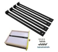 Kit de réparation du tiroir | Supports de montage du kit de réparation de meubles | Ensemble d'outils de support 4x inférieur avec vis, pièces de remplacement robustes pour le bois, panneau de particu