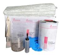 Kit de réparation en fibre de verre complet résine + couverture + catalyseur + accessoires