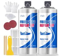 Kit de Réparation en Fibre de Verre Marin - Résine en Fibre de Verre de 100 ML pour Réparation de Rayures en Verre, Kit de Réparation de Remplissage en Fibre de Verre - Gel pour Bateaux, Jet Skis